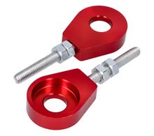 Kit tendeur de roue/tendeur de chaîne en aluminium anodisé rouge 12 mm
