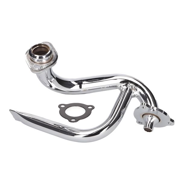 Auspuffkrümmer Chrom mit Staurohr und Drossel für Aprilia SX, RX, Derbi Senda, Gilera RCR, SMT