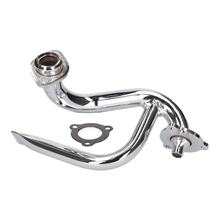 Auspuffkrümmer Chrom mit Staurohr und Drossel für Aprilia SX, RX, Derbi Senda, Gilera RCR, SMT