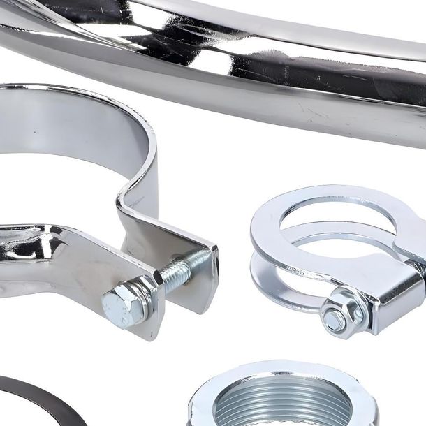 Auspuffkrümmer Set Chrom 28mm für Simson Schwalbe KR51/2 – Bild 2