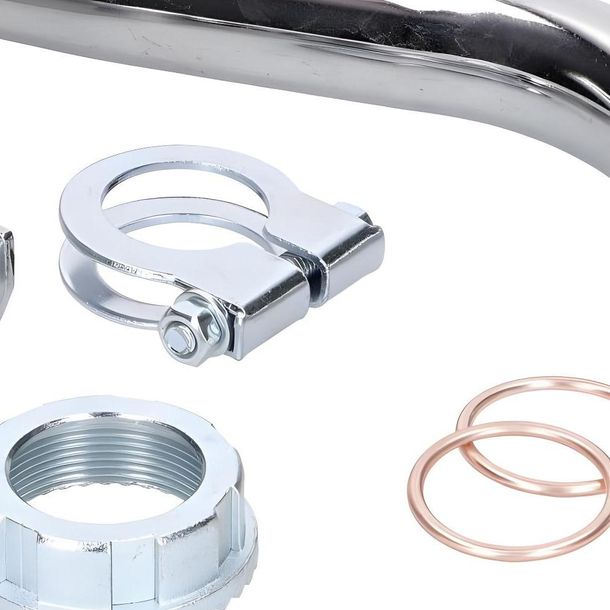 Auspuffkrümmer Set Chrom 28mm für Simson Schwalbe KR51/2 – Bild 3