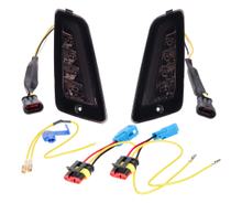 LED rookgrijs getinte knipperlichtset aan de voorkant voor Vespa GT, GTL, GTV, GTS 125-300