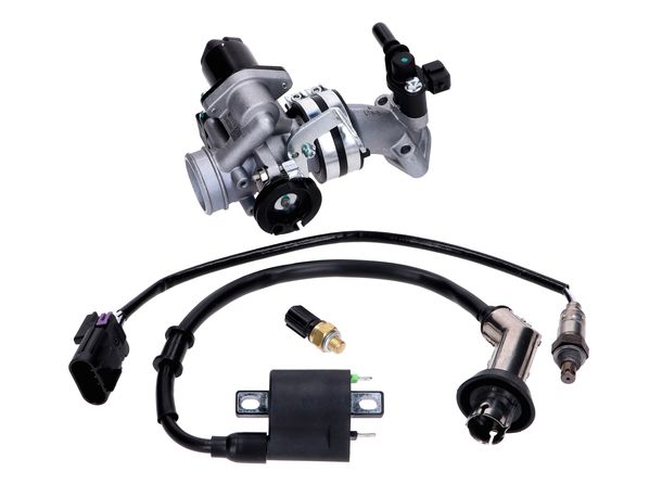 Système d'injection complet pour 139QMB 50cc EFI Euro4/Euro5, GT Union GT3, Striker, Alpha Motors Shark, GMX 460