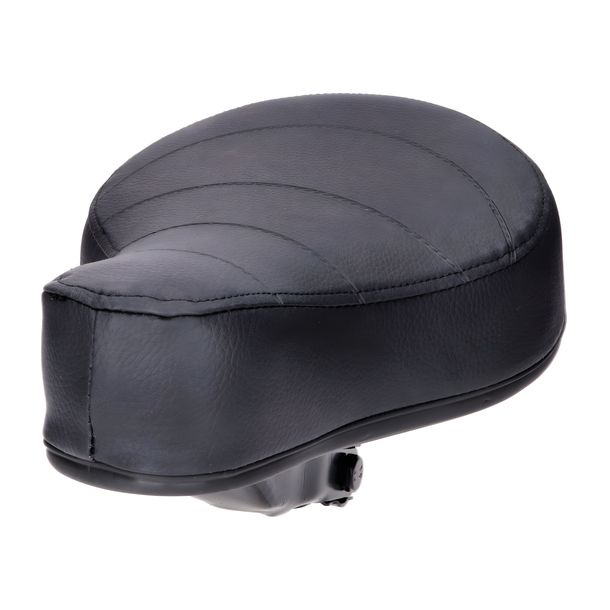 Saddle / seat flat black stitched sprung with " Puch logo " for Puch moped