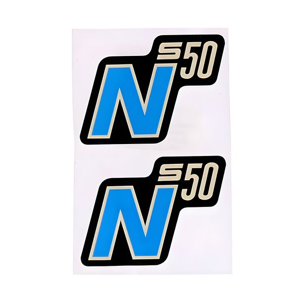 letras S50 N lámina/pegatina negro/azul 2 piezas para Simson S50N
