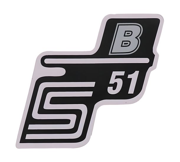 Lettering S51 B lámina/pegatina plata para Simson S51