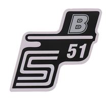 Lettering S51 B foil/sticker argento per Simson S51