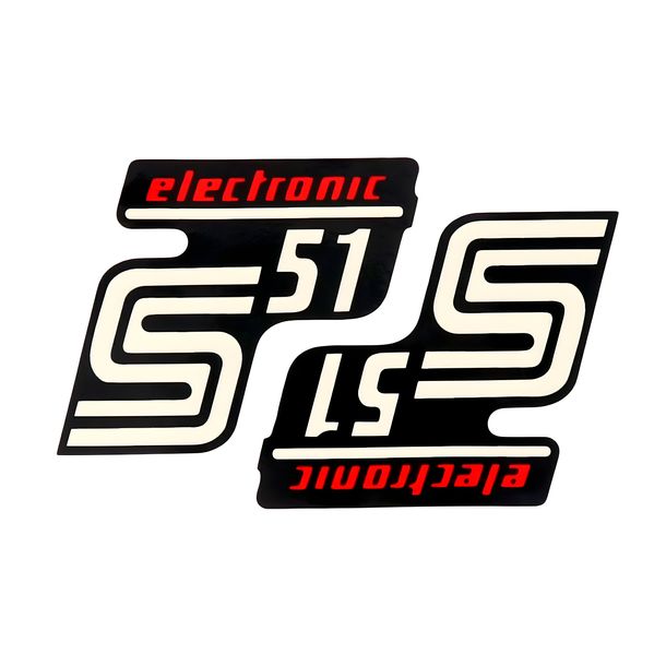 lettering S51 lámina electrónica/pegatina negro/rojo 2 piezas para Simson S51