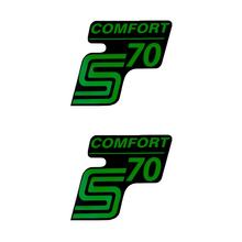 Schriftzug S70 Comfort Folie / Aufkleber schwarz-grün 2 Stück für Simson S70