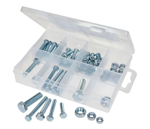 Caja surtida tornillos y tuercas hexagonales M5-M8 75 piezas