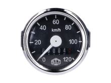 Prędkościomierz Schmitt 120 km/h okrągły 48 mm dla motoroweru Simson, MZ GS, Puch Maxi, Hercules