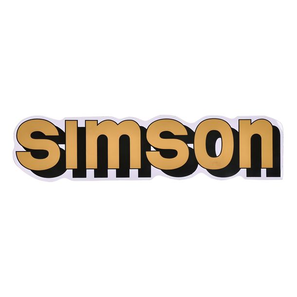 Simson Tank-Klebefolie – Schriftzug 'SIMSON', Weiß/schwarz/silber – Für S51, S70, Ca. 210x50 Mm