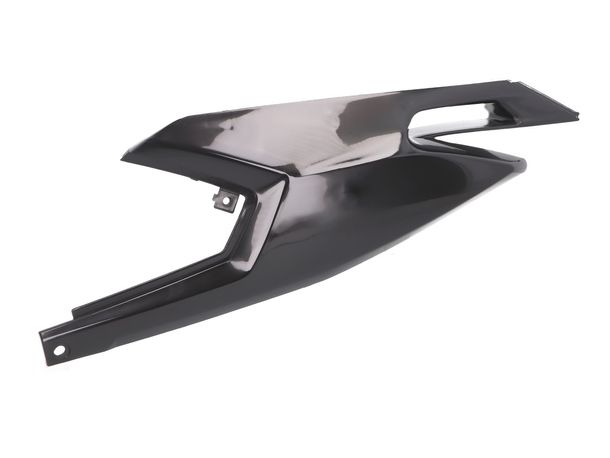 Panneau latéral Derbi, gauche, noir, sans décor, 2B004330000W0N pour Aprilia SX RX, Derbi Senda R X-Treme Gilera RCR DRD SM SMT Euro 4 50 ccm