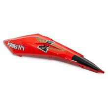 Fianchetto Aprilia, sinistra, rosso, decorato, Spagna N°1 2008, AP8268735 per Aprilia RS 125 ccm Anno 2008