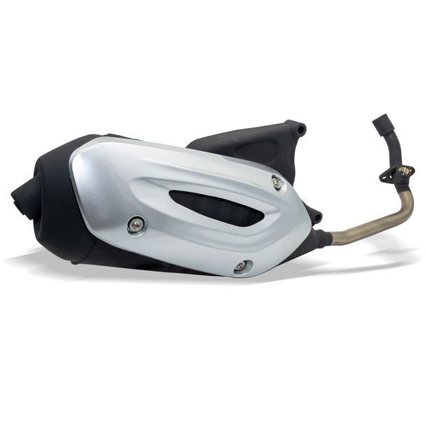 Auspuff Piaggio mit Zulassung, komplett mit Hitzeschild, 1A0071045 für Piaggio MP3 500 ccm
