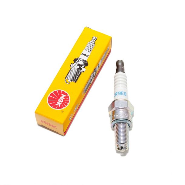 NGK CR9EB Piaggio 828209 spark plug, 19.0 mm long thread Ø 10.0 mm, fixed SAE connection nut, 6955