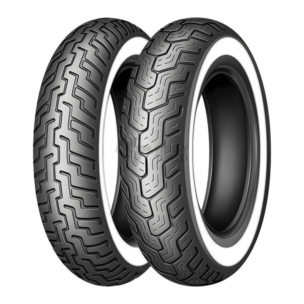 Tire Dunlop D404 130/90-16 67H TT WW whitewall front