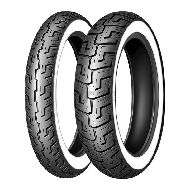 Tire Dunlop D401 H/D 100/90-19 57H TL WW whitewall front