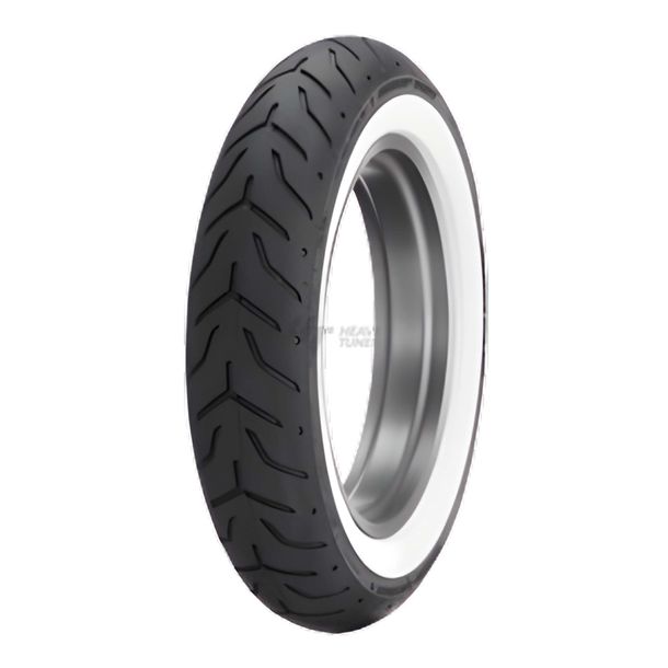 Tire Dunlop D408 H/D 130/90 B16 67H TL WW whitewall front